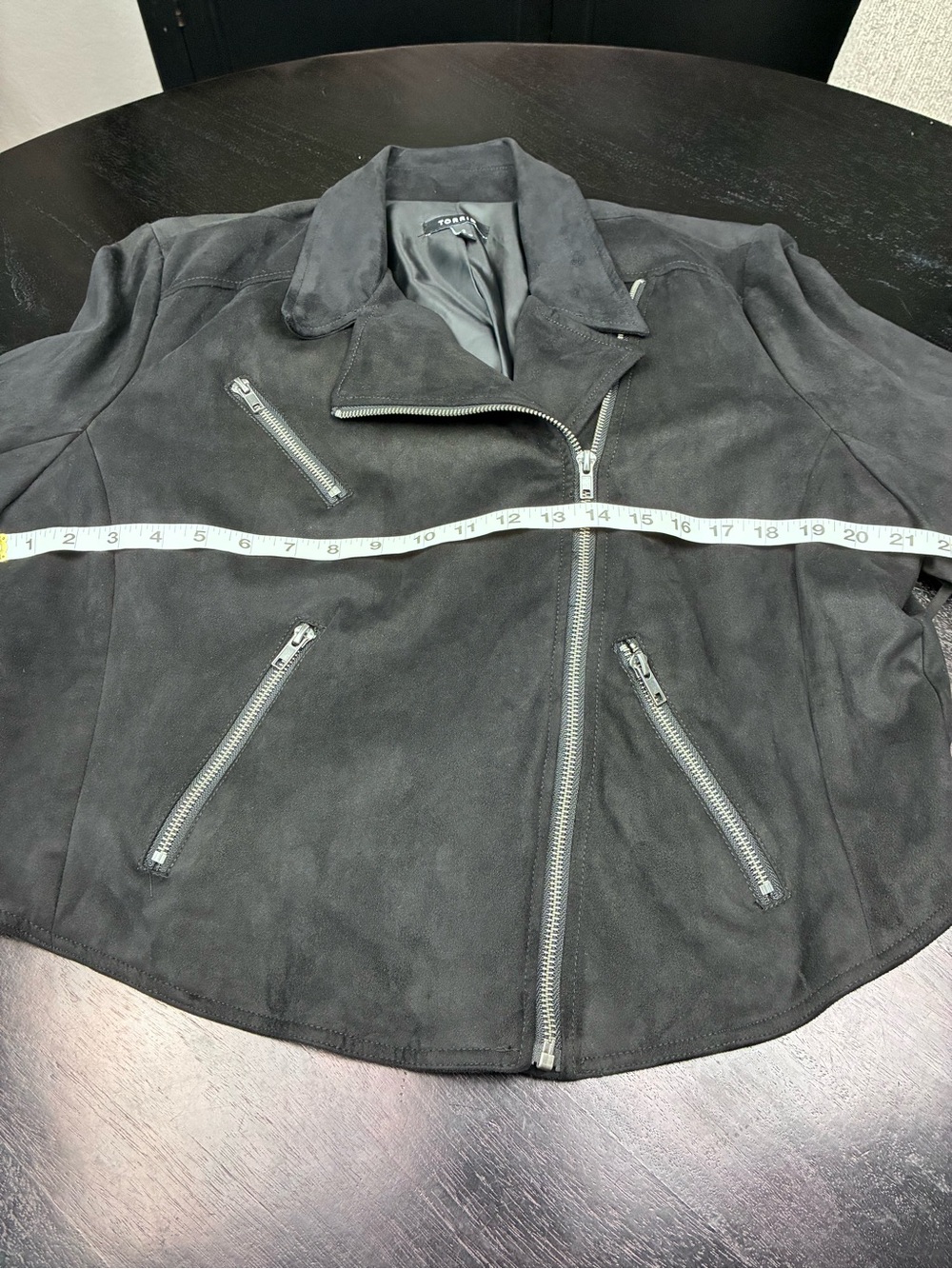Torrid Black Suede Fringe Moto Jacket - Women Size 2 (XXL) - Picture 8 of 15